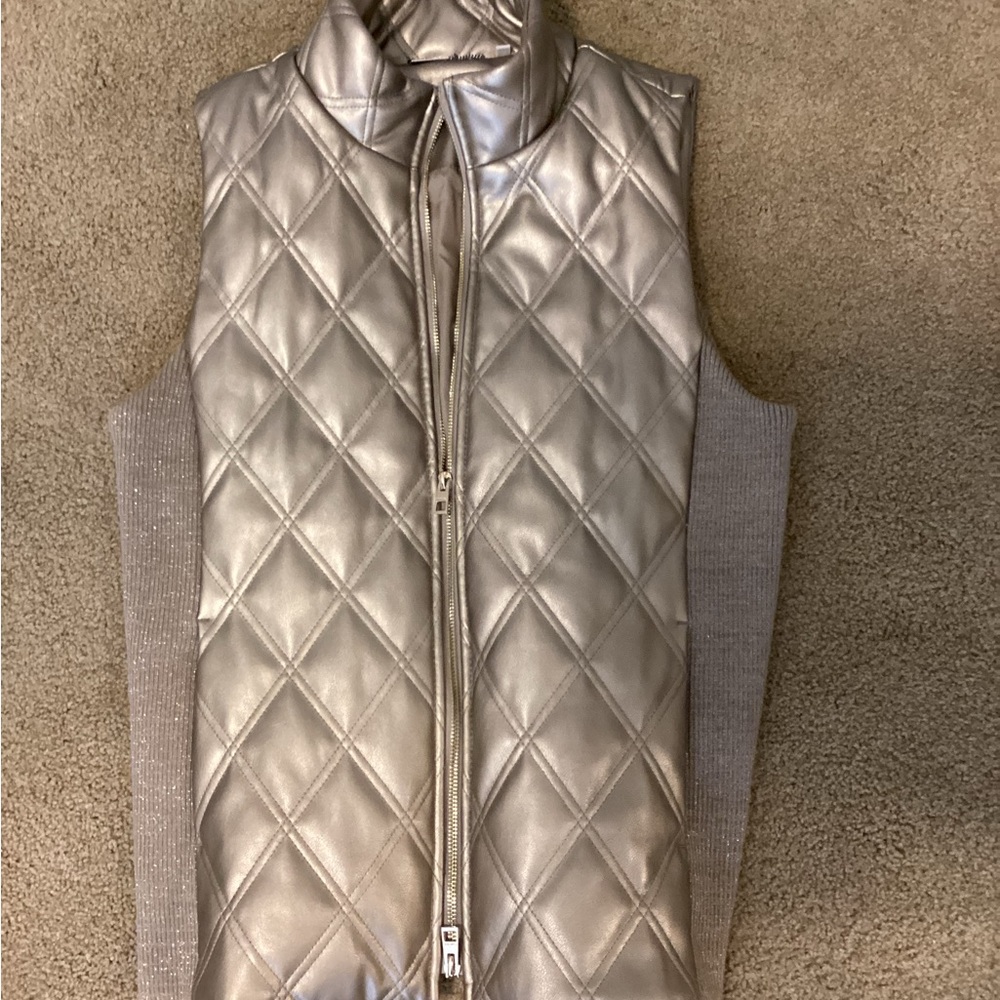 Chico's Metallic Quilted Vest